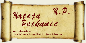 Mateja Petkanić vizit kartica
